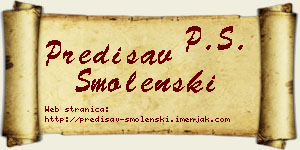 Predisav Smolenski vizit kartica